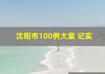 沈阳市100例大案 记实